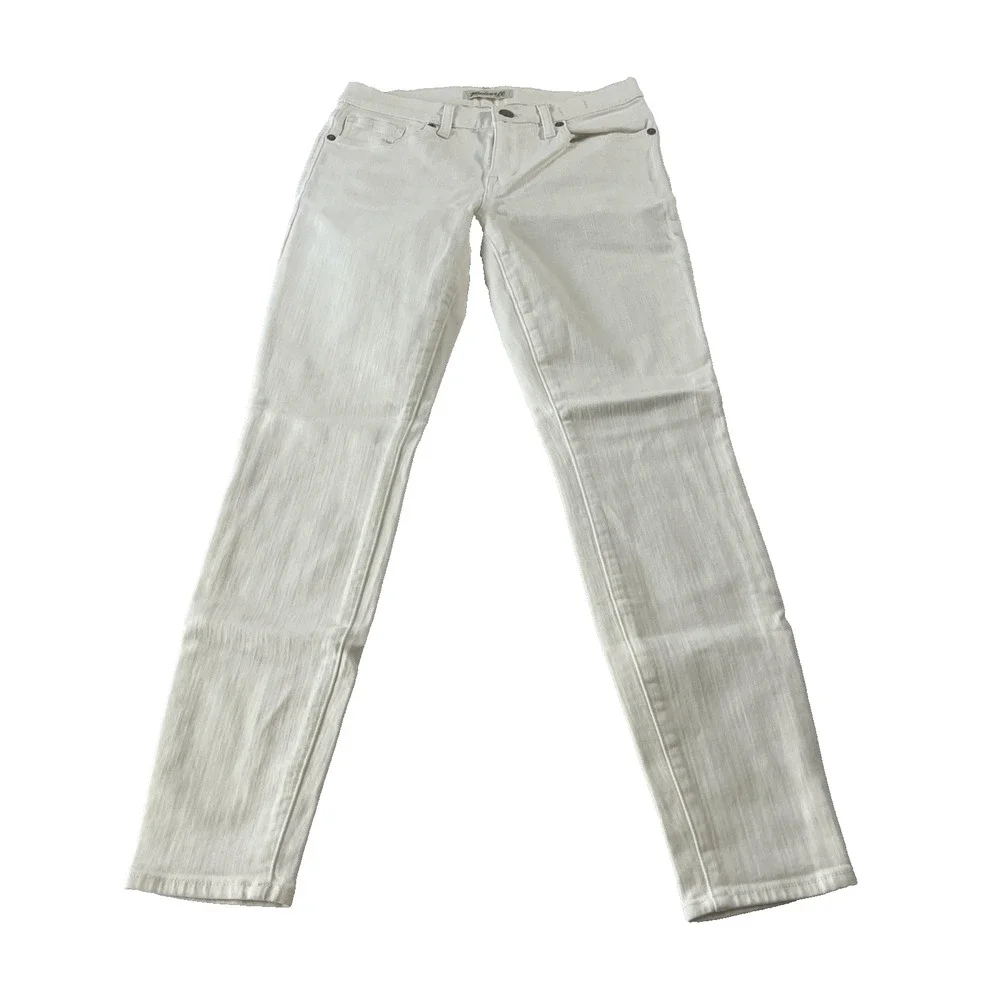 Madewell Jeans Womens 26 White Skinny Skinny Mid Rise Stretch Denim C1739‎ 2016